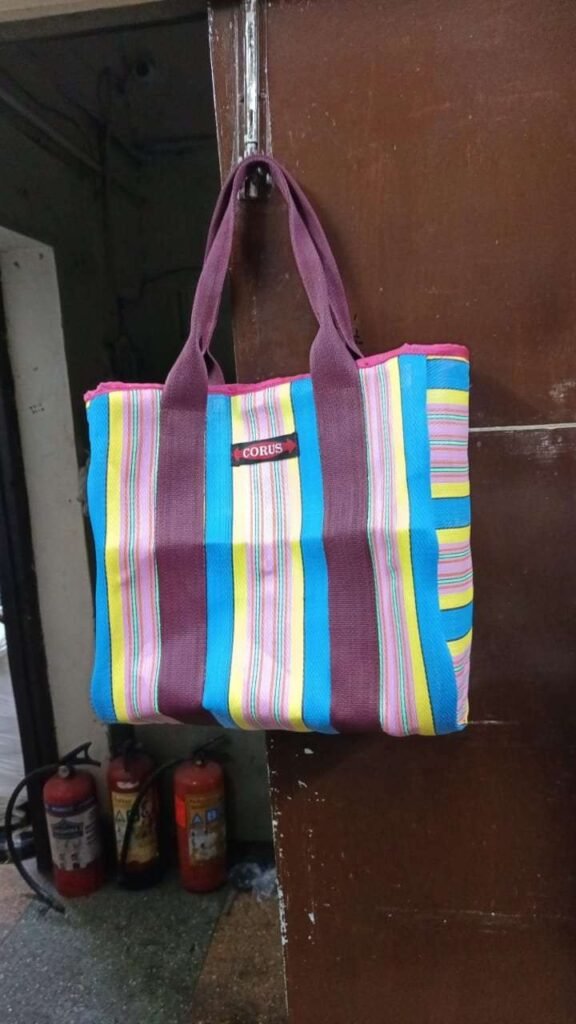 Corus Premium Striped Nylon shopping and Beaches Bags