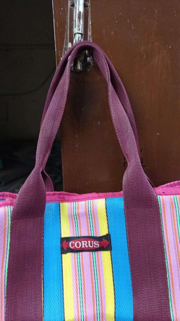 1000320011.jpg Corus Premium Striped Nylon shopping and Beaches Bags