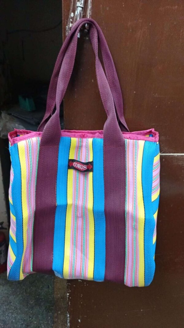 1000320039.jpg Corus Premium Striped Nylon shopping and Beaches Bags